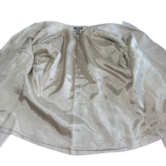 Kenar Woman 20W Linen Blazer Beige Embroidered Jacket Relaxed Oversized Comfort - Picture 7 of 13